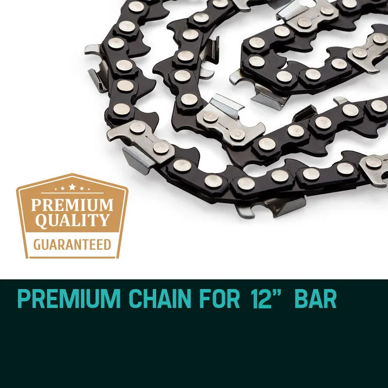 12" Low Kickback Chainsaw Chain 3/8 Pitch .050 Gauge 44DL Baumr-AG