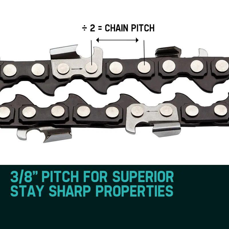 12" Low Kickback Chainsaw Chain 3/8 Pitch .050 Gauge 44DL Baumr-AG