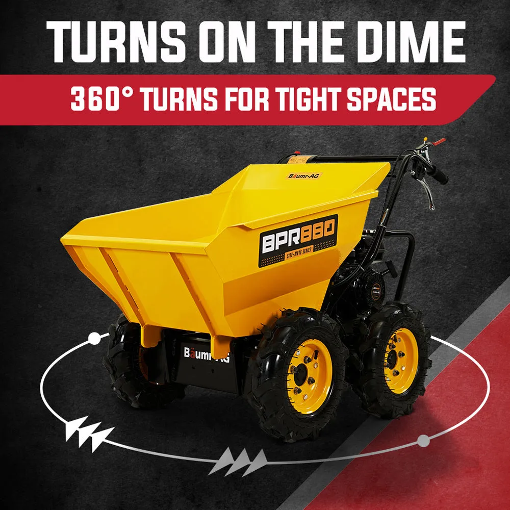 196cc 6.5HP Motorized Wheelbarrow, 300kg Capacity, Baumr-AG