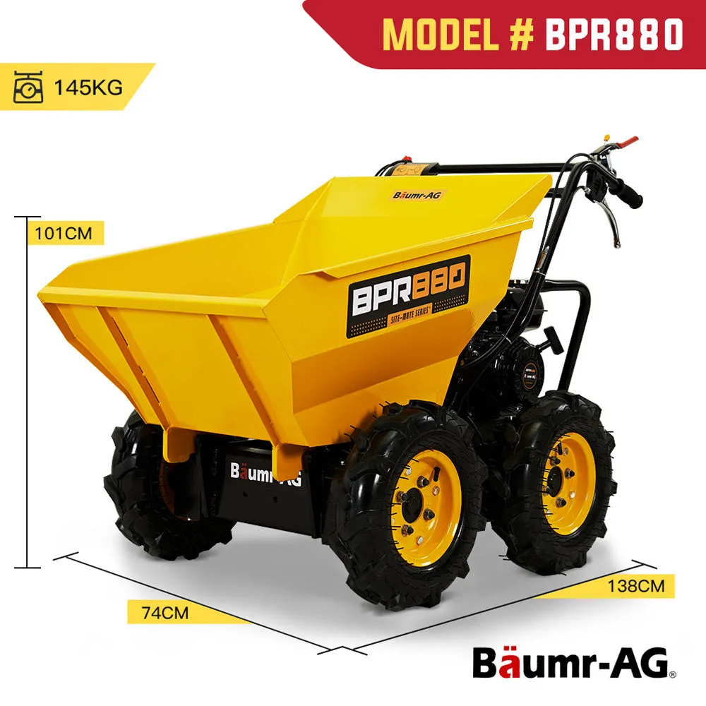 196cc 6.5HP Motorized Wheelbarrow, 300kg Capacity, Baumr-AG