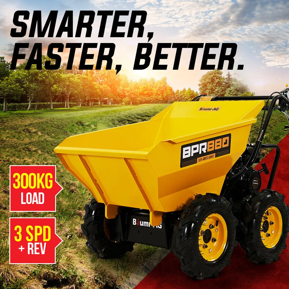 196cc 6.5HP Motorized Wheelbarrow, 300kg Capacity, Baumr-AG