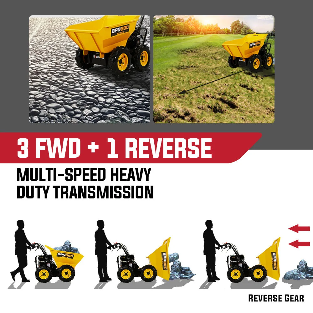 196cc 6.5HP Motorized Wheelbarrow, 300kg Capacity, Baumr-AG