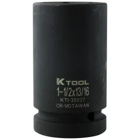 1in. Dr x 13/16in. Square  x 1-1/2in. Hex Budd Wheel Impact Socket KTI35027