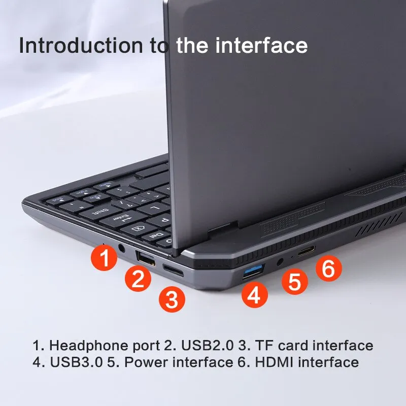 2023 Touch Screen Laptop Portable Mini Notebook Windows 10 Micro Computer 7 Inch Intel J4105 12GB 1TB IPS Netbook Win 10 Pro PC