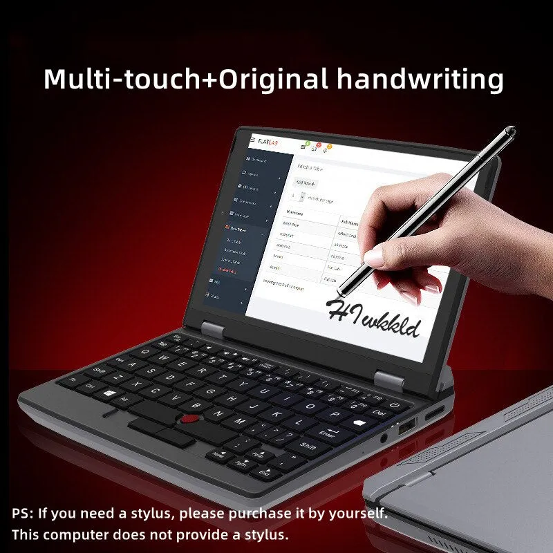 2023 Touch Screen Laptop Portable Mini Notebook Windows 10 Micro Computer 7 Inch Intel J4105 12GB 1TB IPS Netbook Win 10 Pro PC