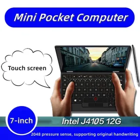 2023 Touch Screen Laptop Portable Mini Notebook Windows 10 Micro Computer 7 Inch Intel J4105 12GB 1TB IPS Netbook Win 10 Pro PC