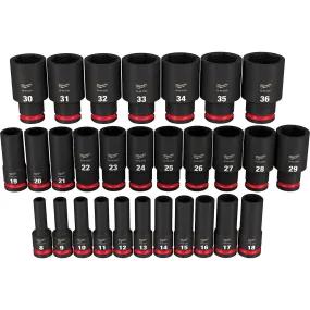 29PC SHOCKWAVE™ Impact Duty™ 1/2" Drive Metric Deep 6 Point Socket Set