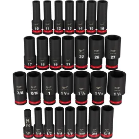 29PC SHOCKWAVE™ Impact Duty™ 1/2" Drive SAE & Metric Deep 6 Point Socket Set