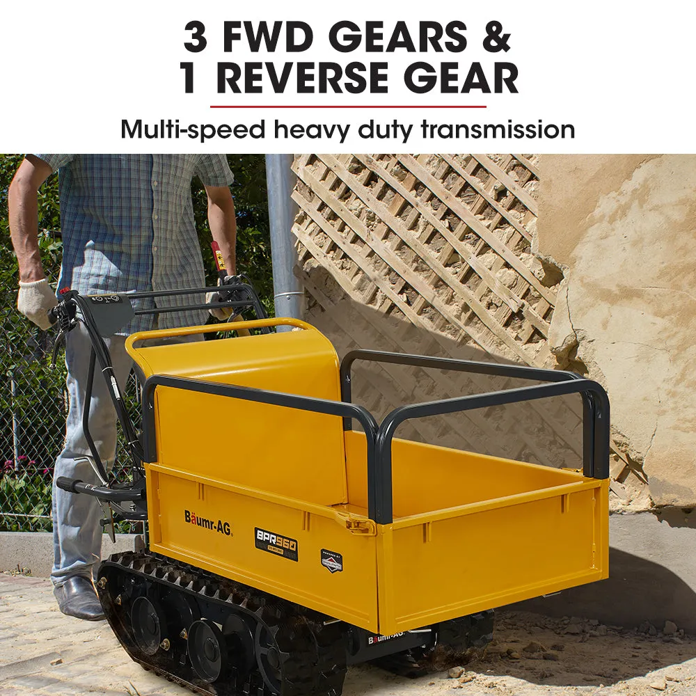 300kg Motorised Tracked Wheelbarrow, 6.5HP Petrol Engine, Baumr-AG