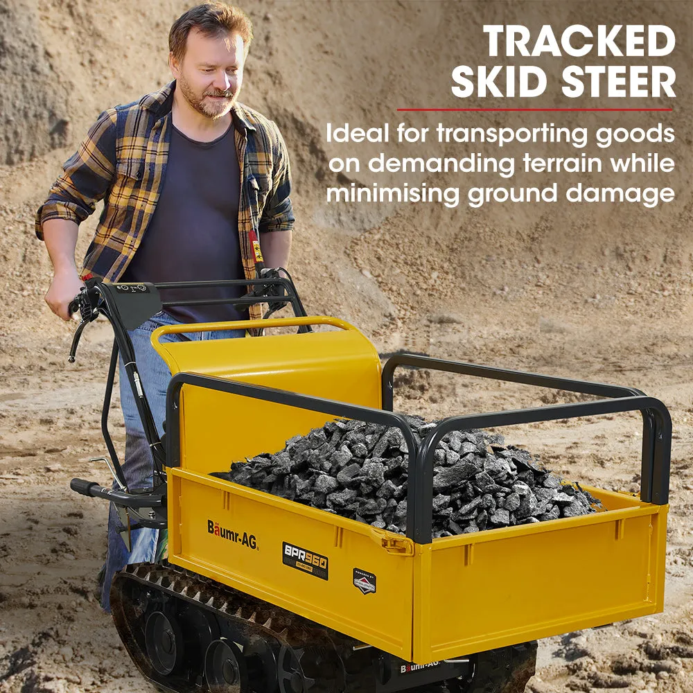 300kg Motorised Tracked Wheelbarrow, 6.5HP Petrol Engine, Baumr-AG