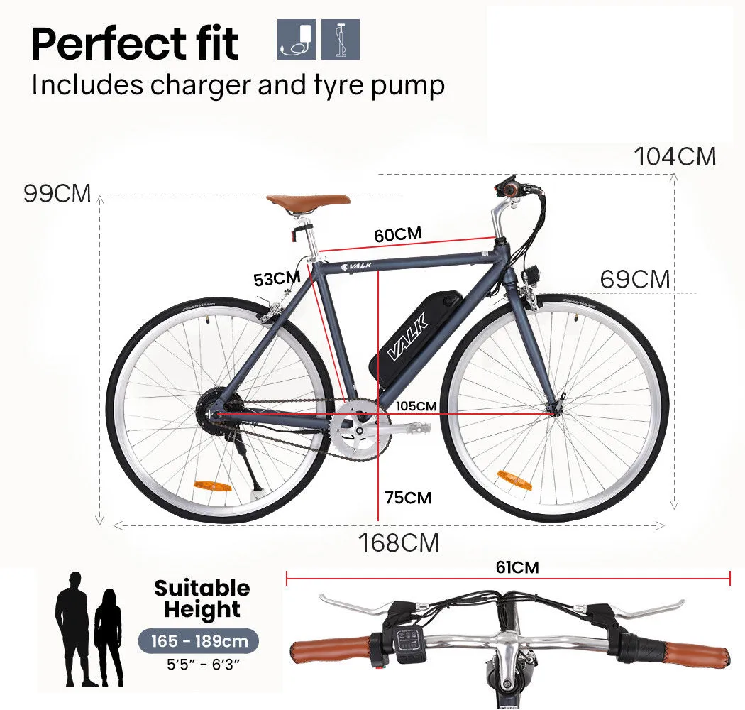 36V Electric Commuter Bike w/ LED Light & Horn - Valk