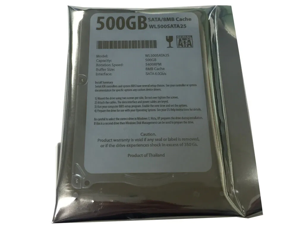 500GB SATA Hard Drive for Apple Macbook, 8MB Cache 6Gb/s 2.5" Internal HDD