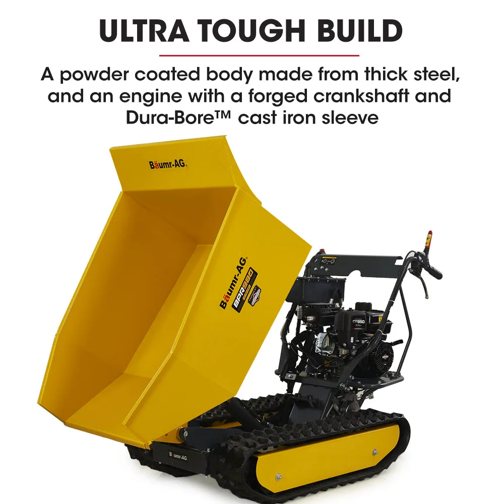 500kg Capacity Motorised Tracked Wheelbarrow, 6.5HP Briggs & Stratton