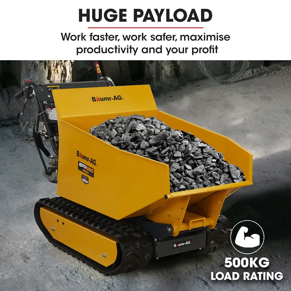 500kg Capacity Motorised Tracked Wheelbarrow, 6.5HP Briggs & Stratton