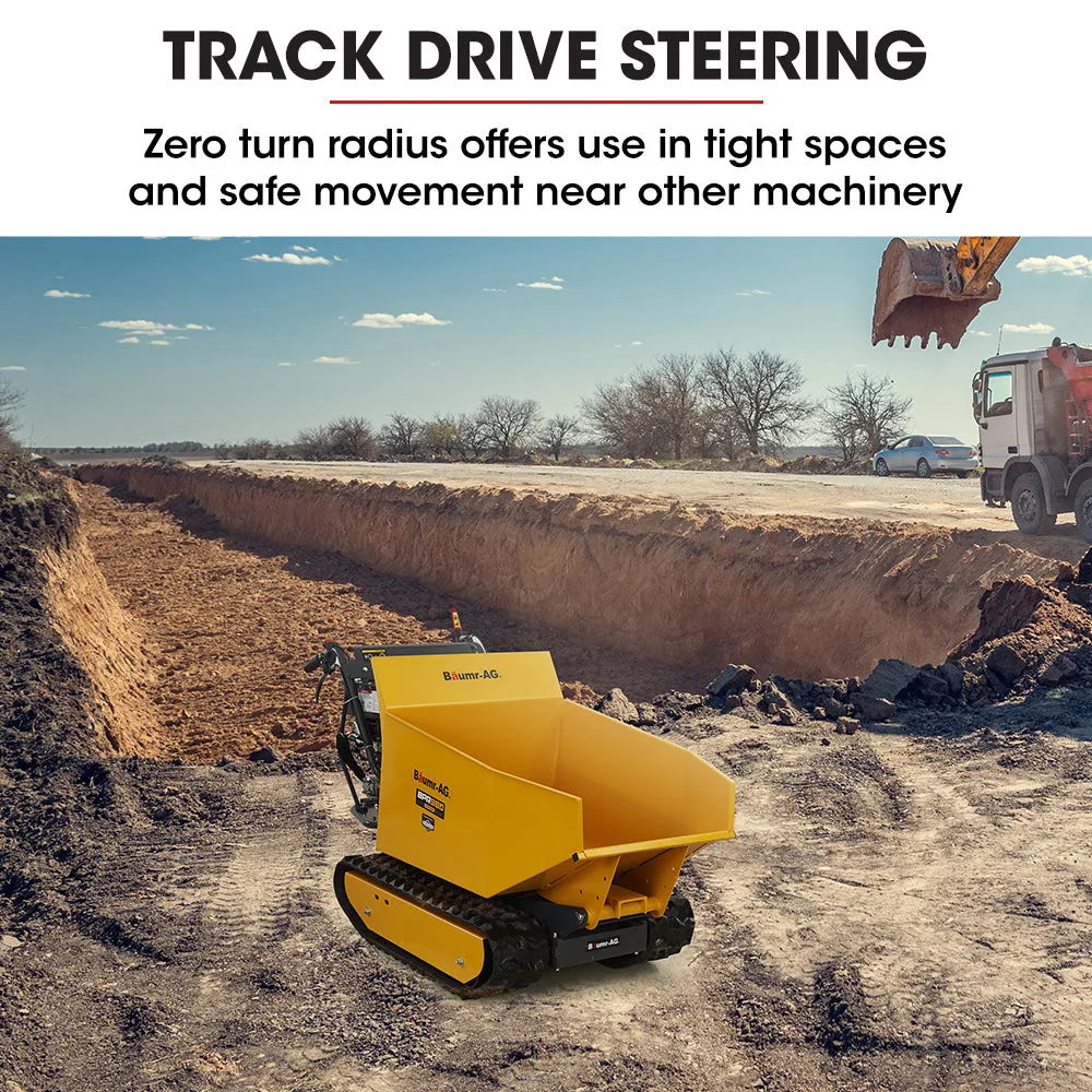 500kg Capacity Motorised Tracked Wheelbarrow, 6.5HP Briggs & Stratton