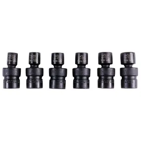 6 Piece 3/8" Drive Metric 6 Point Flex Impact Socket Set KTI37500
