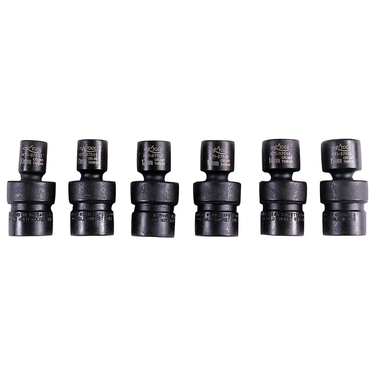 6 Piece 3/8" Drive Metric 6 Point Flex Impact Socket Set KTI37500