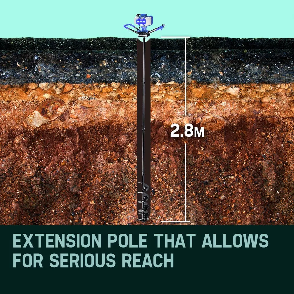 75cc Pro-Grade Post Hole Digger Set High Output Powerblade