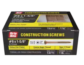 #8 x 1-5/8 in. Star Drive Bugle-Head Construction Screw (1 lb./Pack)