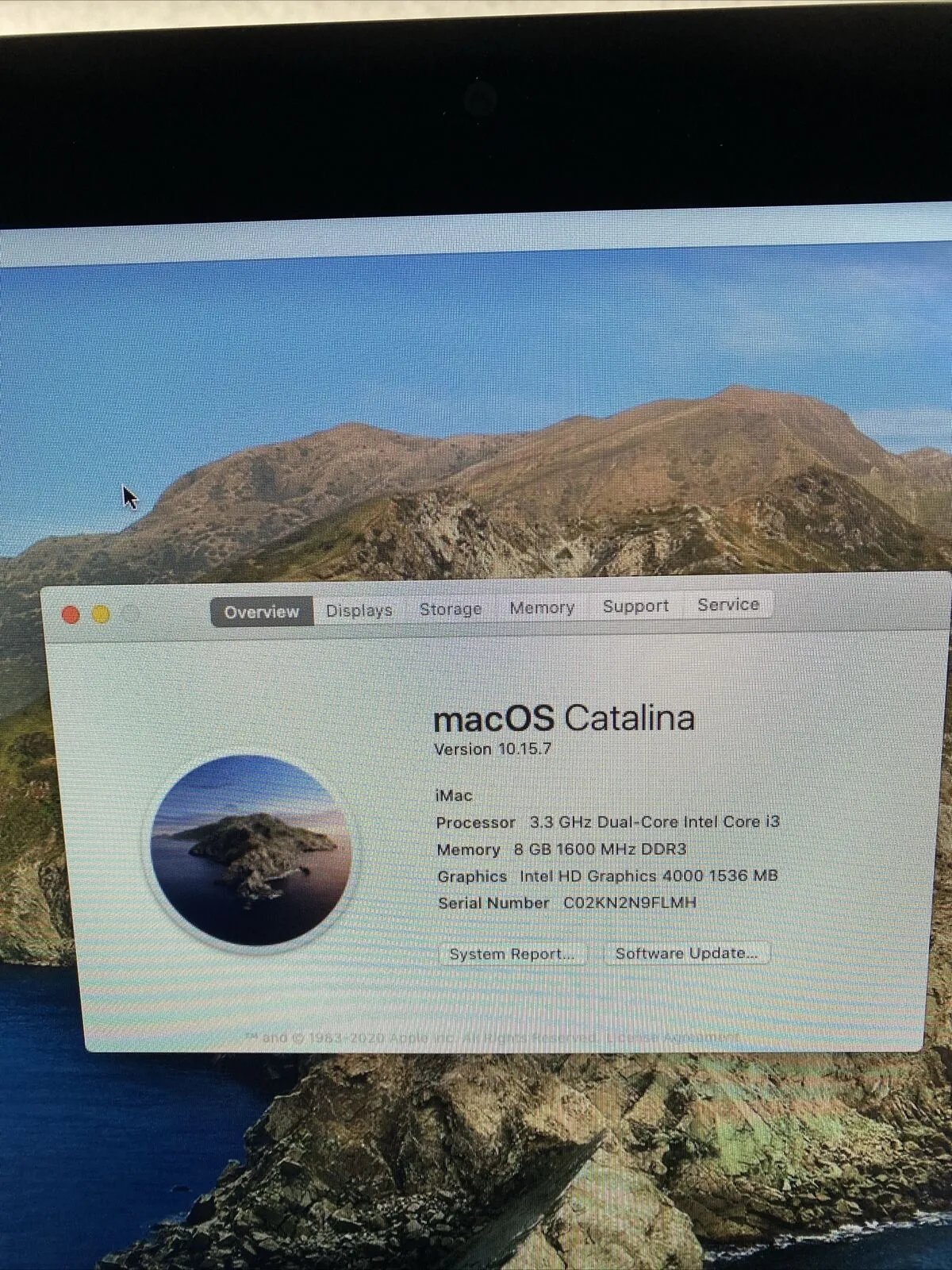 Apple A1418 iMac 21.5" 2012 3.3GHz i3 8GB RAM 500GB HDD macOS 10.15 89237