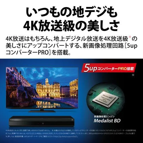 AQUOS 4Kブルーレイレコーダー トリプルチューナー 2TB シャープ 4B-C20ET3