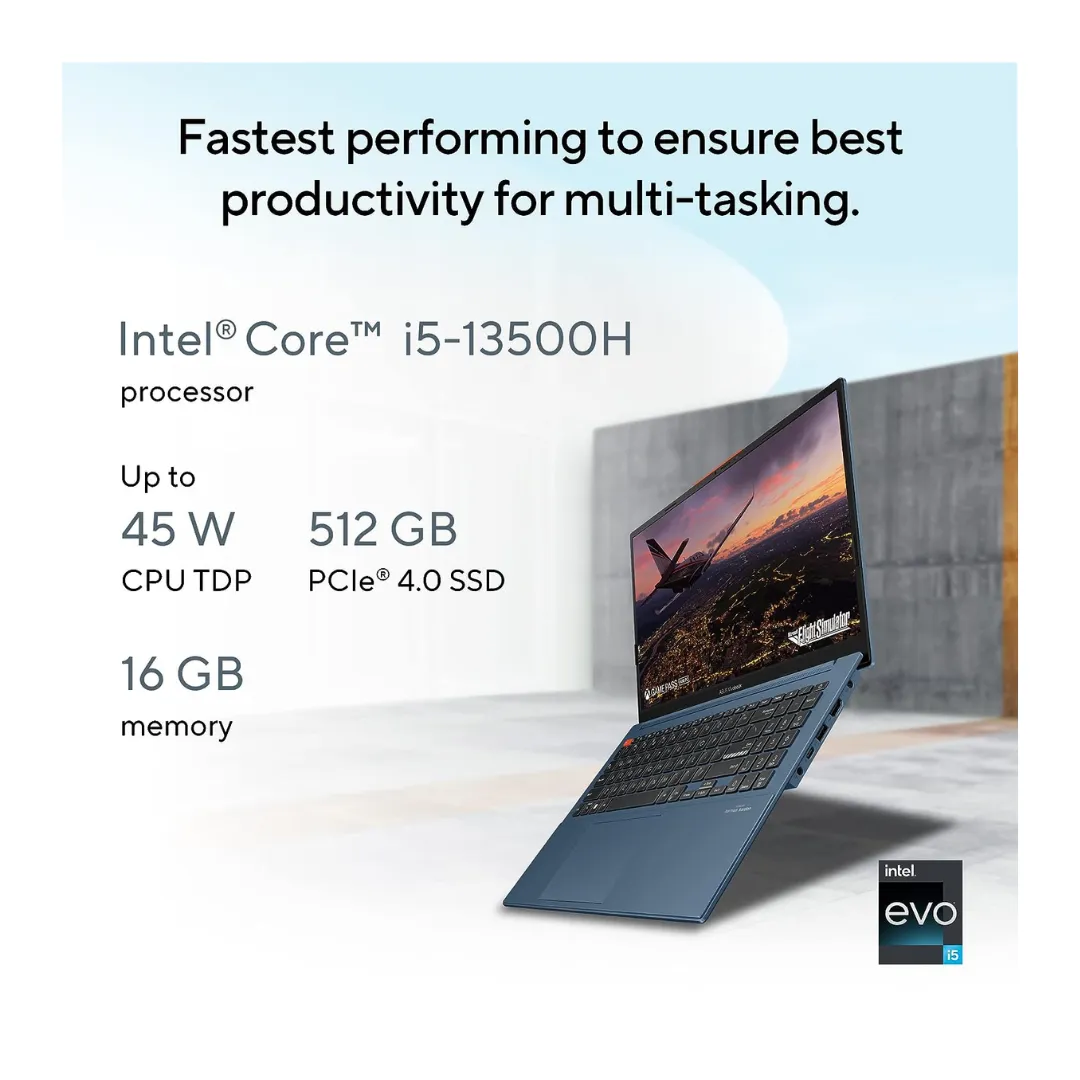 Asus Vivobook 15 (Intel/ Core i5/ 13th Gen/ 16GB/ 512GB SSD/ Win 11) Laptop