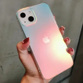 Aurora Laser Gradient Matte Shockproof Phone Case for iPhone – Stylish Protective Cover