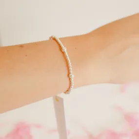 Beaded Blondes Olive Silver Bracelet