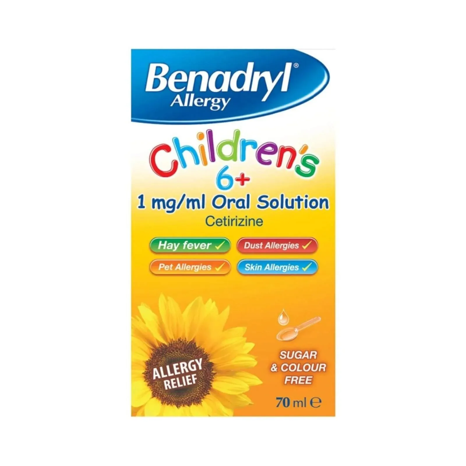 Benadryl Allergy Children's 1 mg/ml Oral Solution 6  months 70ml