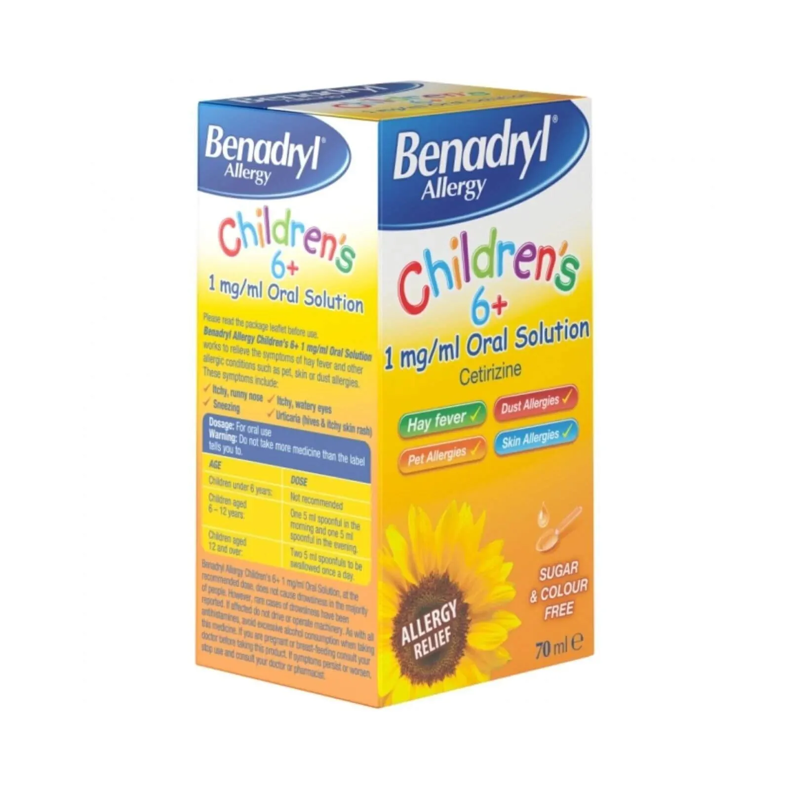 Benadryl Allergy Children's 1 mg/ml Oral Solution 6  months 70ml