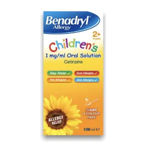 Benadryl Allergy Childrens 1mg/1ml Oral Solution - 100 ml (P) (A)