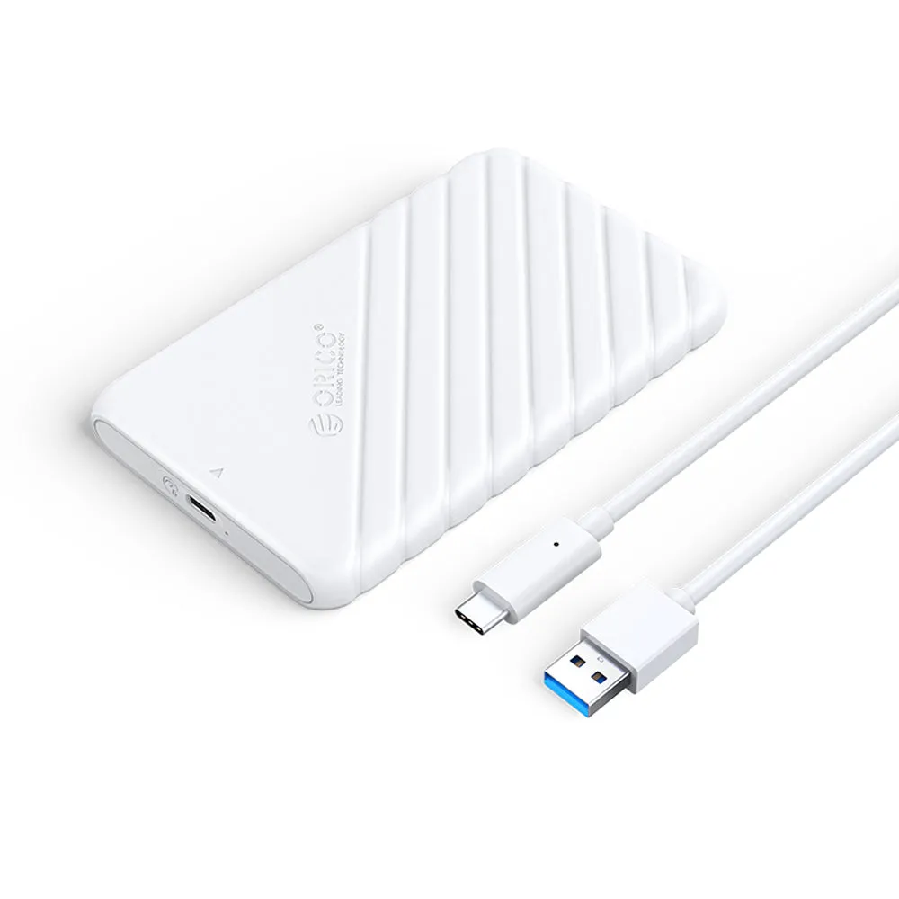 [CLEARANCE] ORICO 2.5 inch SATA to USB 3.1 Gen1 SSD/HDD Hard Disk Enclosure Tool-Free with 6Gbps Fast Transmission Rate,  (0.5m) USB-C to USB-A Data Cable, 6TB Max. Disk Capacity (Black, Blue, Pink, White) | 25PW1-C3
