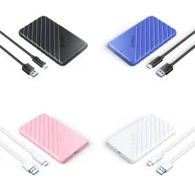 [CLEARANCE] ORICO 2.5 inch SATA to USB 3.1 Gen1 SSD/HDD Hard Disk Enclosure Tool-Free with 6Gbps Fast Transmission Rate,  (0.5m) USB-C to USB-A Data Cable, 6TB Max. Disk Capacity (Black, Blue, Pink, White) | 25PW1-C3