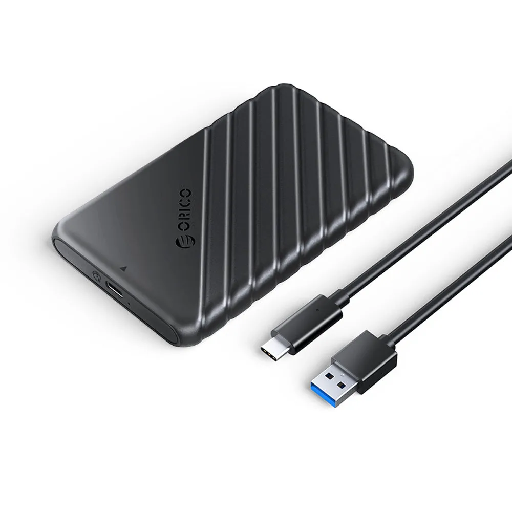 [CLEARANCE] ORICO 2.5 inch SATA to USB 3.1 Gen1 SSD/HDD Hard Disk Enclosure Tool-Free with 6Gbps Fast Transmission Rate,  (0.5m) USB-C to USB-A Data Cable, 6TB Max. Disk Capacity (Black, Blue, Pink, White) | 25PW1-C3