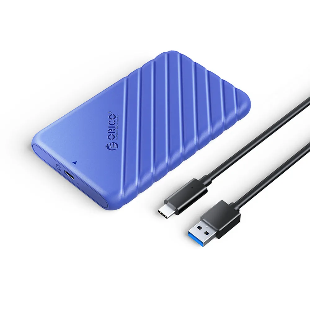 [CLEARANCE] ORICO 2.5 inch SATA to USB 3.1 Gen1 SSD/HDD Hard Disk Enclosure Tool-Free with 6Gbps Fast Transmission Rate,  (0.5m) USB-C to USB-A Data Cable, 6TB Max. Disk Capacity (Black, Blue, Pink, White) | 25PW1-C3