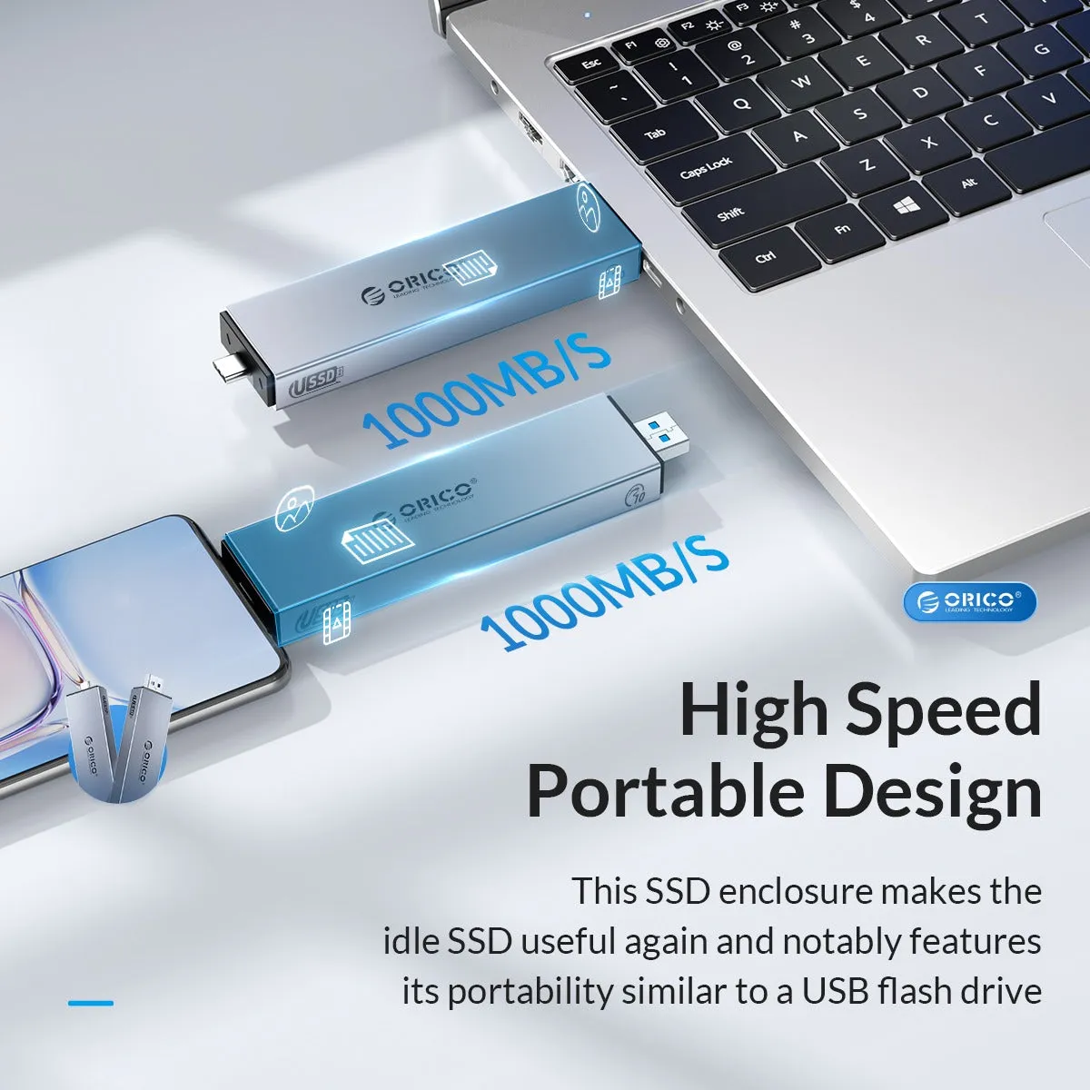 [CLEARANCE] ORICO NVMe / SATA to USB 3.2 Gen.2 M.2 Dual Protocols SSD Enclosure with USB-C Input, 10Gbps Fast Transmission Rate, 4TB Supported Capacity for Windows 8/10, macOS, Linux | M2PJL-C3