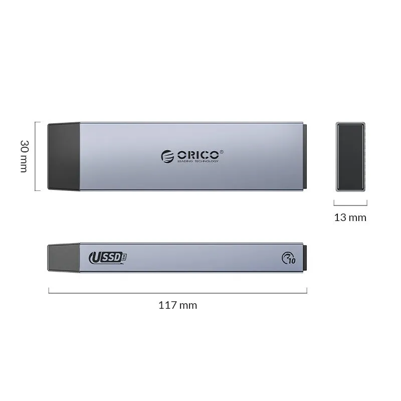 [CLEARANCE] ORICO NVMe / SATA to USB 3.2 Gen.2 M.2 Dual Protocols SSD Enclosure with USB-C Input, 10Gbps Fast Transmission Rate, 4TB Supported Capacity for Windows 8/10, macOS, Linux | M2PJL-C3