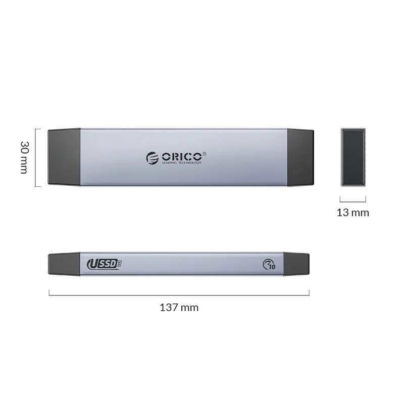 [CLEARANCE] ORICO NVMe / SATA to USB 3.2 Gen.2 M.2 Dual Protocols SSD Enclosure with USB-C Input, 10Gbps Fast Transmission Rate, 4TB Supported Capacity for Windows 8/10, macOS, Linux | M2PJL-C3
