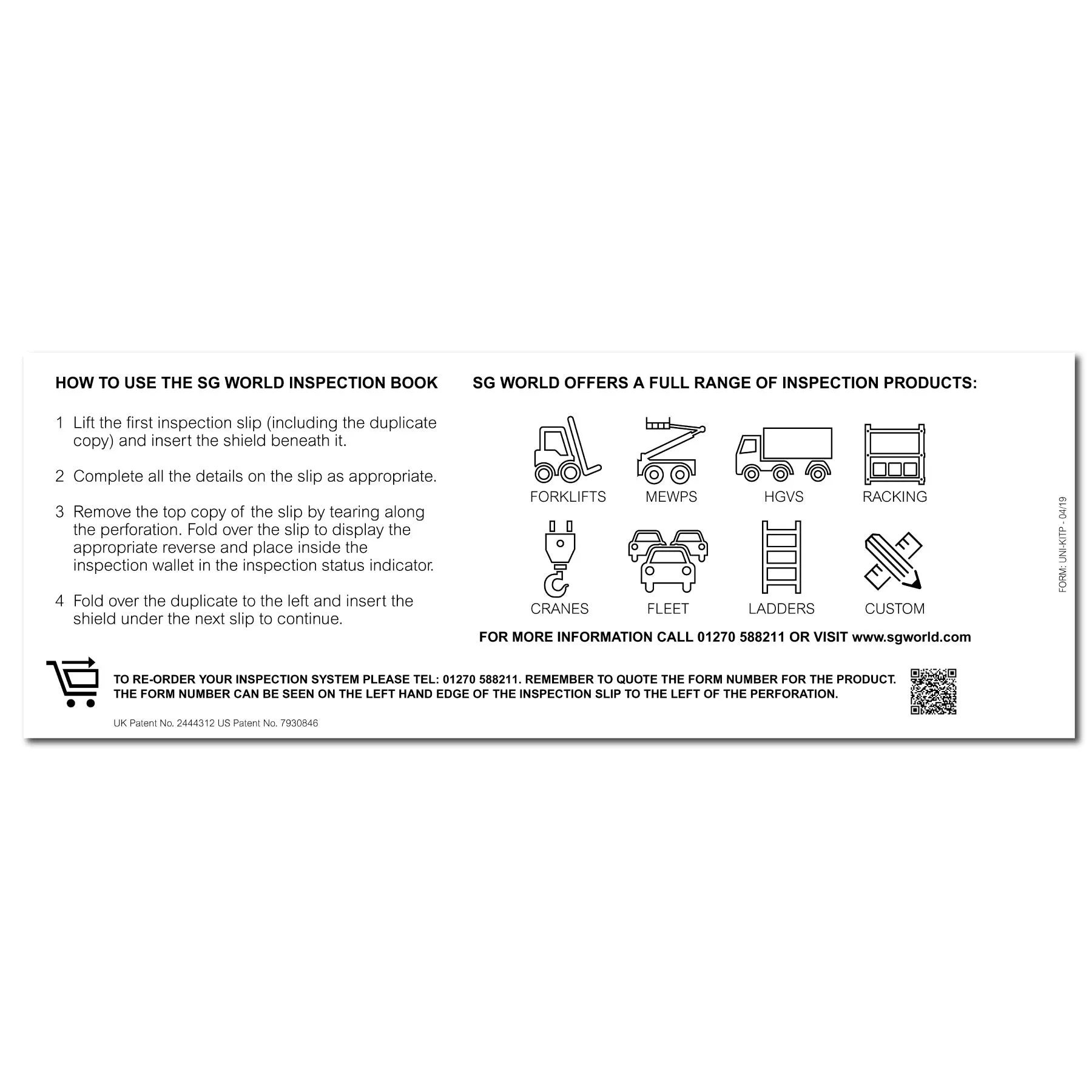 Conveyor Pre-Use Visual Inspection Checklist (pad of 30)