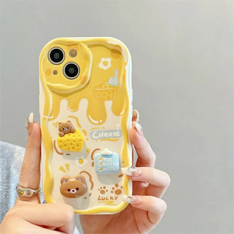 Cute Adorable Kuromi Rabbit Bear Wrist Strap Phone Case Cover For Samsung Galaxy S24 S23 S22 Ultra S21 FE