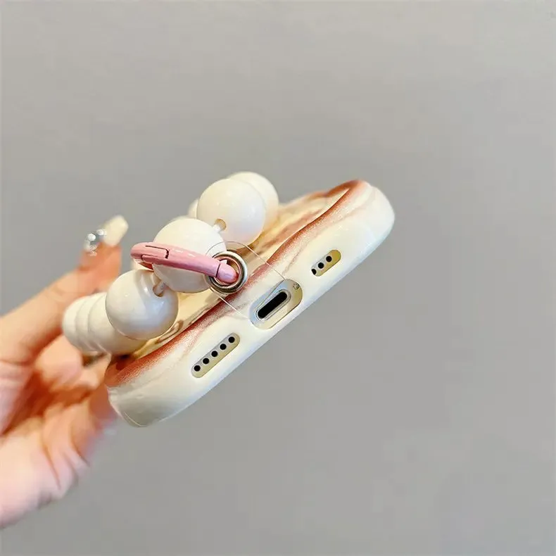 Cute Adorable Kuromi Rabbit Bear Wrist Strap Phone Case Cover For Samsung Galaxy S24 S23 S22 Ultra S21 FE