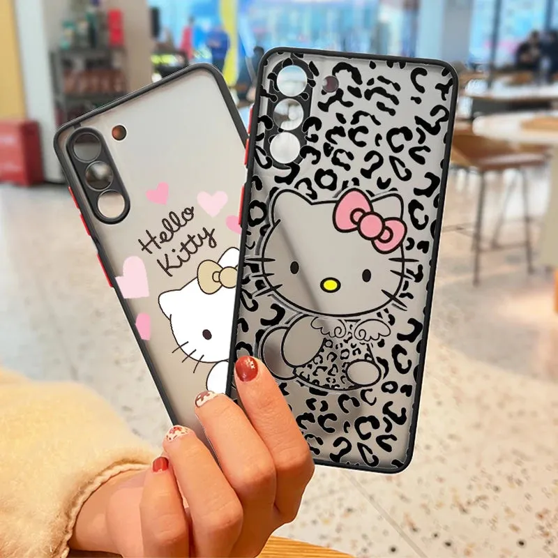 Cute Hello Kitty Ultra Lite Frosted Clear Phone Case Cover for Samsung Galaxy