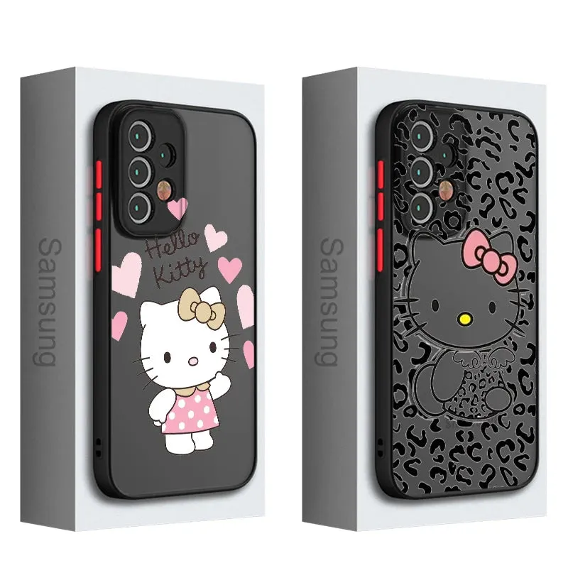 Cute Hello Kitty Ultra Lite Frosted Clear Phone Case Cover for Samsung Galaxy