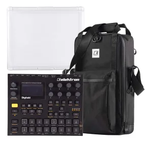 Elektron Digitakt 8-Voice Digital Drum Machine & Sampler, ECC-7 Carry Bag, and PL-2s Protective Lid Essentials Bundle