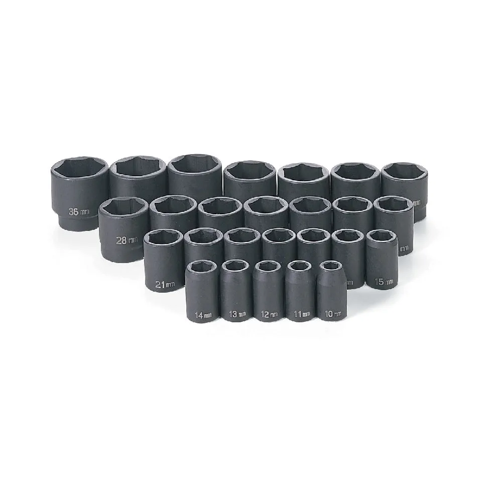 Grey Pneumatic 1326M 1/2" Driver Metric Standard Length - 26 Piece