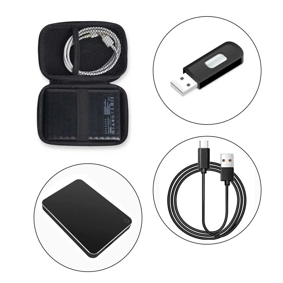 Hard Disk Case HDD Case For Hard Drives and SSD, Robust & Shockproof Case Cover for Portable/Extreme Portable SSD