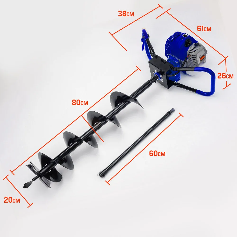High Output 62cc Post Hole Digger Petrol Drill Powerblade