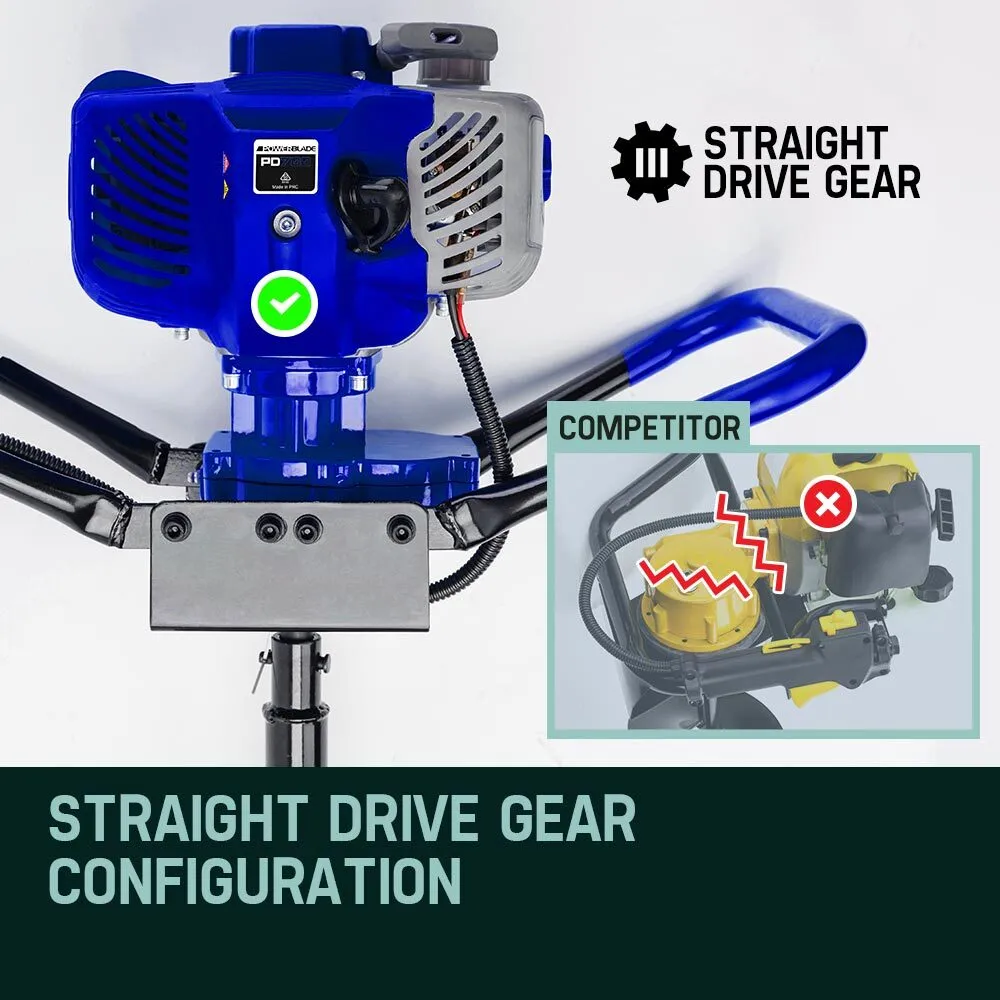 High Output 62cc Post Hole Digger Petrol Drill Powerblade