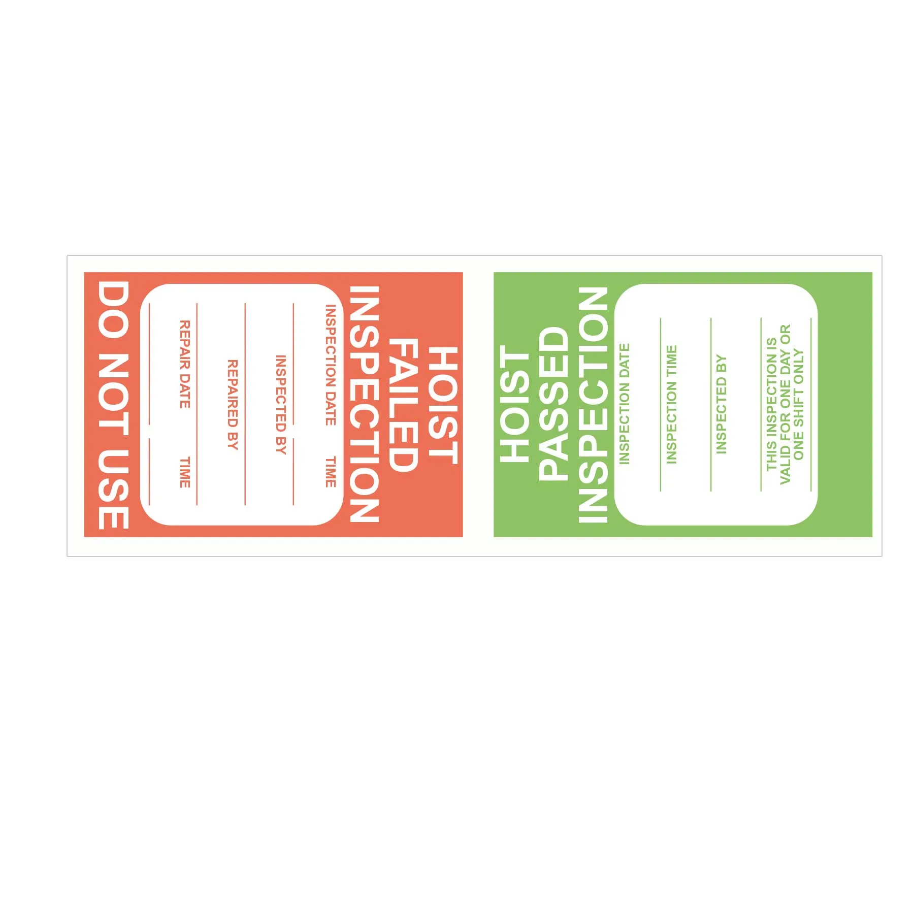 Hoist Pre-Use Visual Inspection Checklist (Pad of 30)