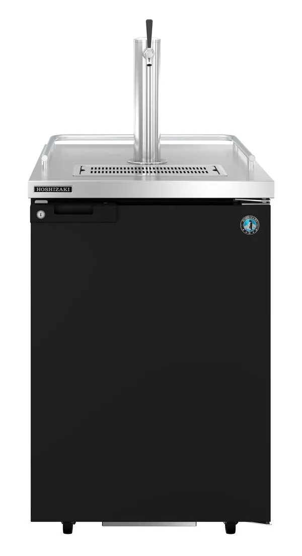 Hoshizaki HDD-1-24 Single Section Refrigerator Black Vinyl Single Tap Kegerator - (1) 1/2 Keg Capacity